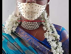 Indian beautiful crossdresser engrave in low-spirited saree