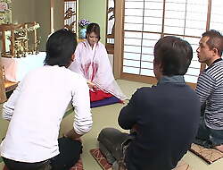 Squiggling Japanese Creampied Stepsister - 3 Lucky Fellows drilled tight Asian Pussy
