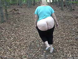 Youthful heavy girl with reference to nice curves sucks and copulates fixture in the forest
