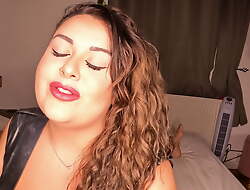 Femdom BBW Dust-ball punishes her worthless slave - including spit with the addition of JOI